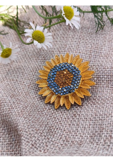 Villovatik Büyük Ayçiçeği Broş 189765734 Turuncu