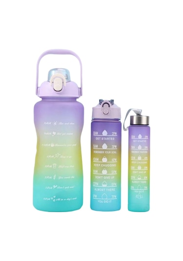 Suntek Magideal 3 Adet Spor Su Şişesi Yeniden Kullanılabilir Stil-b