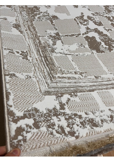 Bertuğ Halı Ada Serisi 03 Salon Oturma Odası Halısı 200x290 6m2 Krem - Vizon