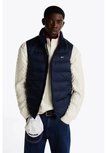 Tommy Jeans Erkek Yelek-dm0dm20663 Mavi