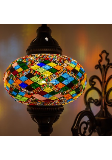 Dekoratif Mozaik Lamba Loş Işık Avize Aydınlatma Duvar Aplik Çok Renkli