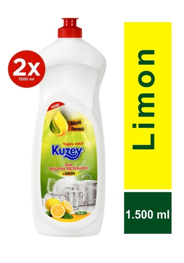 Kuzey Sıvı Bulaşık Deterjanı Limon 2'li 1.500 Lt