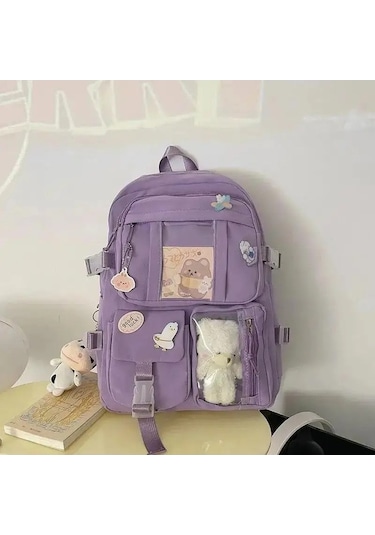 Zyzqstore Sevimli Okul Çantası - Beyaz, Kız Öğrenci İçin Beyaz