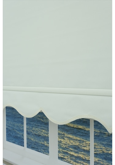 Kalın Keten Stor Zebra Güneşlik Perde Etekli Alüminyum Kasa & Boru, Ithal Kumaş Ekru