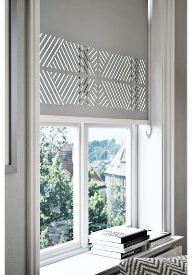 Lazer Kesim Mat Stor Perde, Lazer Kesimli Klasik Serisi, C-2005 Gri Renk Gri