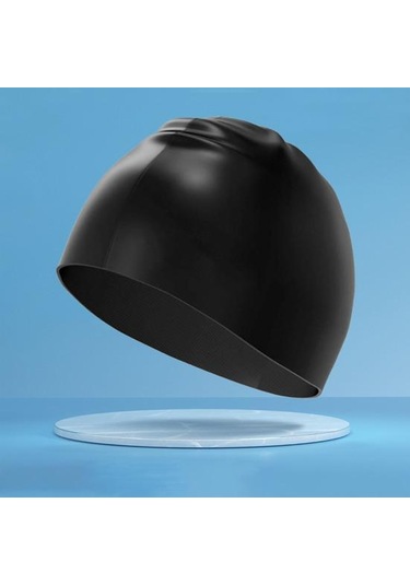 Mavi Ekstra Büyük Yüzme Bonesi Yüzme Şapkası Kaymaz Tasarım Yüksek Elastik Su Geçirmez Saç Koruma Yüzmek Bonesi Yetişkinler İçin Mavi