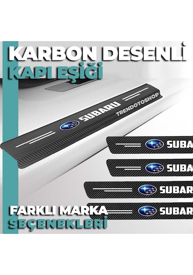 Subaru Uyumlu Karbon Kapı Eşiği Folyo 4'Lü Set