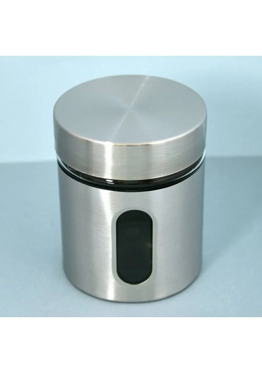 Mul' Tıdom Baharatlar İçin Dökme Ürünler 350 Ml Çelik Kapaklı Kap 336332157 Gri