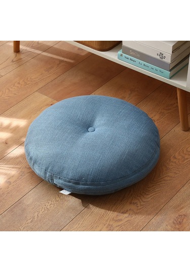 Zemin Koltuk Yastık Düz Renk Meditasyon Yoga İçin Uygun Yuvarlak 45cm-5 Ekru