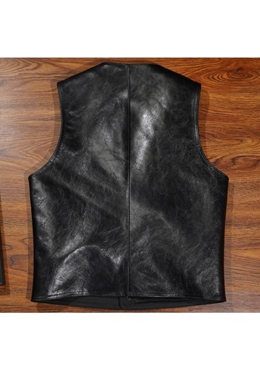 Dana Derisi Zik Yelek Siyah Renk