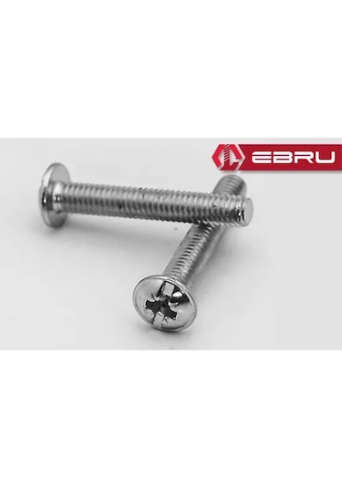 Ebru Yuvarlak Yıldız Başlı Rysb Kulp Vidası, Civata M4x30 - 500 Adet Standart