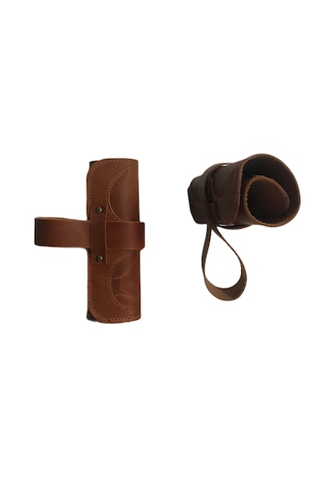 Deri Rulo Kalemlik Özel Tasarım Camel Kahve El İşçiliği