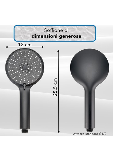 Qianfan 2 Metre Hortumlu Duş Başlığı, 5 Fonksiyonlu Evrensel Duş Krom