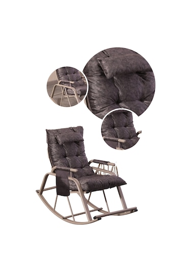 Sallanan Sandalye, Minderli Baba Koltuğu, Metal Tv Koltuğu, Dinlenme Koltuğu, Emzirme Koltuğu Antrasit