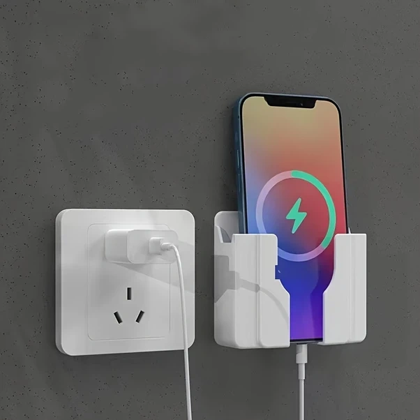 Willowhaven 1 Adet Koyu Gri Deliksiz Duvara Monte Telefon Şarj Askılığı Banyo Oturma Odası Düzenleyici Koyu Gri