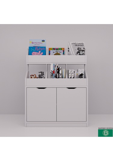 Kitaplık & Çok Amaçlı Oyuncak Dolabı Depolama Alanlı