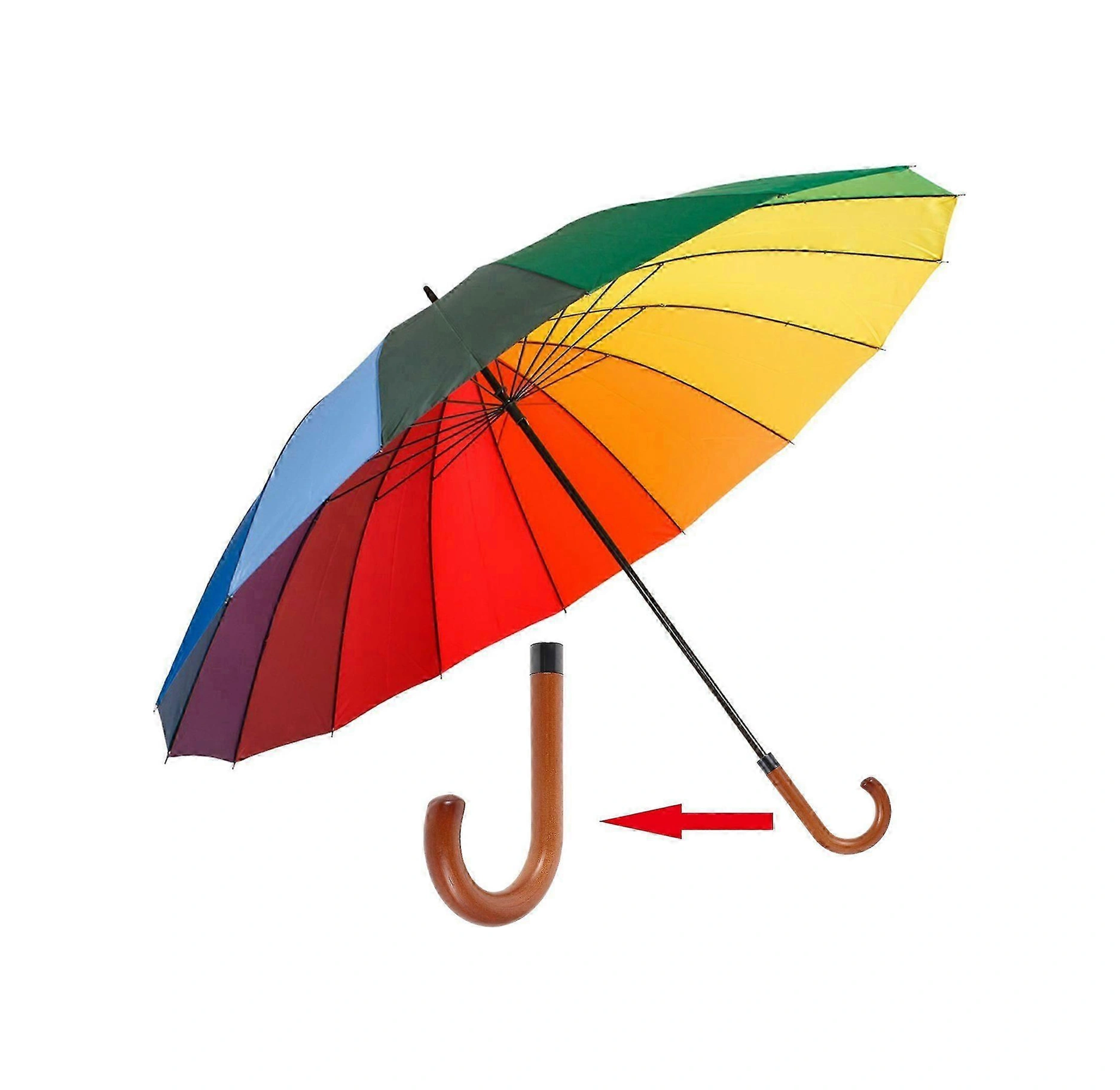 Şemsiye Sapı Yedek Ahşap Şemsiye Tutacağı Şemsiye Tutacağı Yedek - İyi Çok Renkli