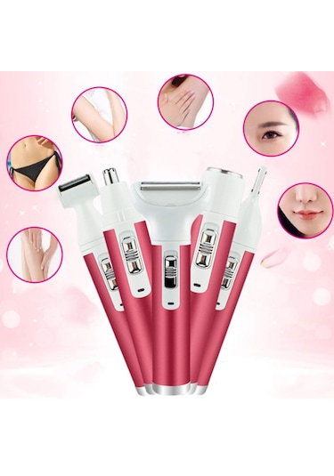 5'i 1 Arada Kadın Bikini Vücut Tüyleri Tıraş Makinesi Seti Usb Tüy Alma Epilatörü Kadınlar İçin Tüy Alma Makinesi