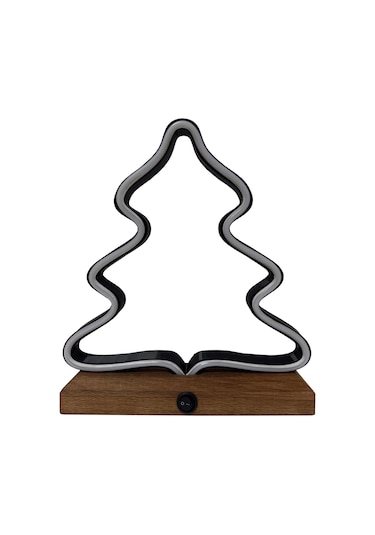 Işıklı Tablo Marketi Çam Ağacı Figürlü Neon Gece Lambası Günışığı Gün Işığı