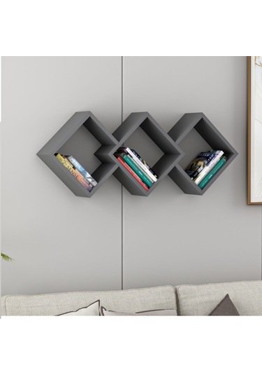 Bmdekor Duvar Rafı Venüs Antrasit