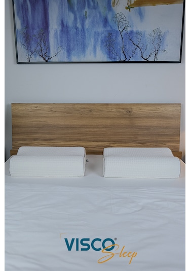 Visco Yastık Ortopedik Yastık Boyun Destekli Visco 60x40x14-12 Cm