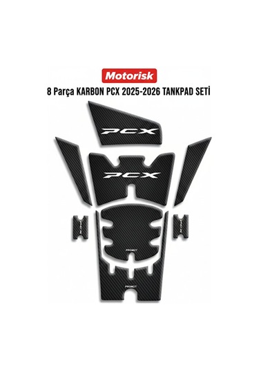 Honda Pcx 2025-2026 Uyumlu 8 Parça Karbon Tank Pad Set