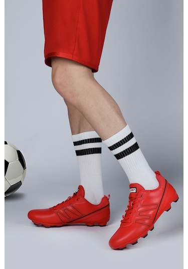 Jump 28524 Kırmızı Çim Halı Saha Krampon Futbol Ayakkabısı Kırmızı