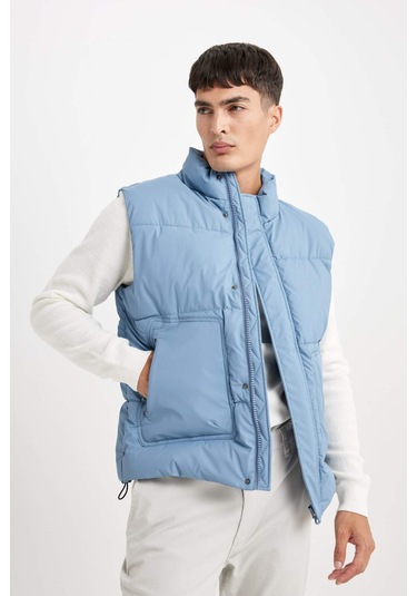 Defacto Su İtici Şişme Yelek Dik Yaka Fermuarlı Cepli C5818AX24AUBE607