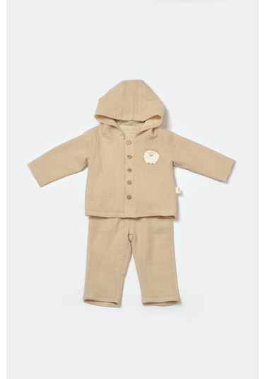 BabyCosy Organik Kapüşonlu Ceke T& Pantolon Set Csym7035 001