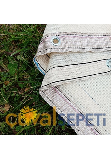 Çuval Sepeti %95 Gölgelik File Krem Renk Kolon + Kuşgözlü