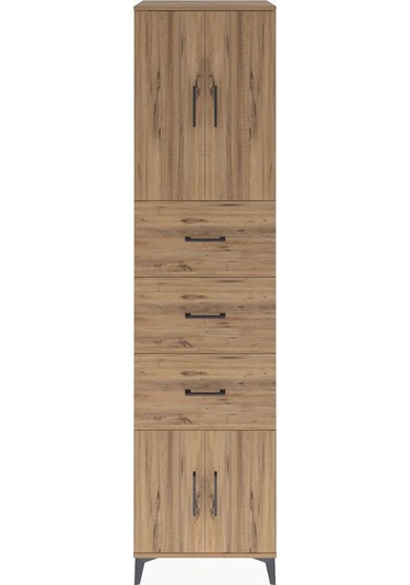 Hyperion Dolap 2 Raflı 3 Çekmeceli 4 Kapaklı 60x44x243 Çam-çam Çam