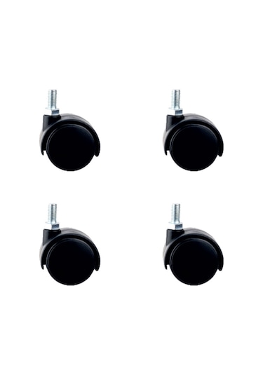 Küçük Plastik Vidalı Teker - 40 Mm Hks102 - 4 Adet Abanoz