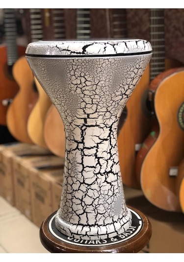 3040 Döküm Beyaz Çatlak Boyalı Darbuka/çömlek