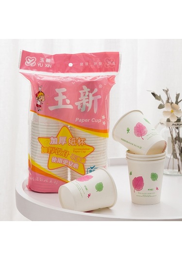 Cbtx 250 Ml Tek Kullanımlık Kağıt Bardak Kalınlaşmış Odun Hamuru Su Bardağı Kırmızı Yaprak