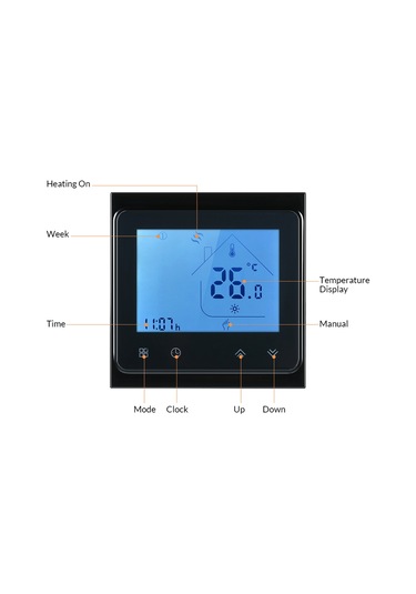 Padalink 16a Sıcaklık Kontrol Cihazı Bht-002gb Siyah: Zamanlama Özellikli, Lcd Ekranlı, Enerji Tasarruflu Zemin Isıtma Termostati