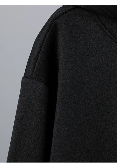 Kışlık Kapüşonlu Sweatshirt, Çocuk Pretty Girl Baskılı SiYAH