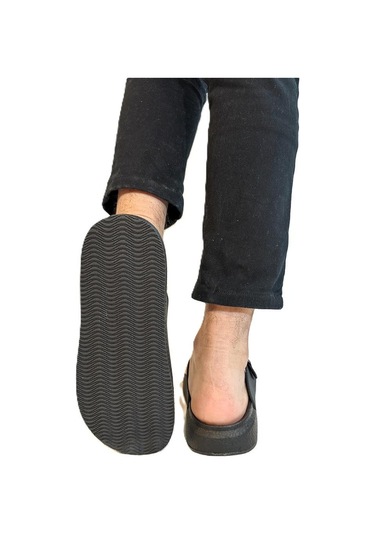 Pierre Cardin 7408 Siyah Çift Tokalı Yumuşak Taban Erkek Terlik Siyah