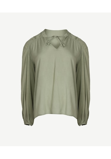 Yargıcı Önü Bağlamalı Bluz Yeşil