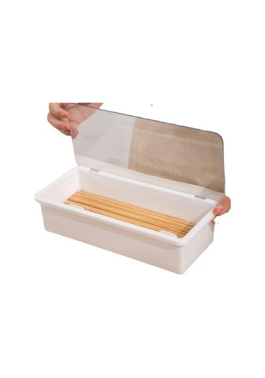 Gri Drenaj Bölme Çubuklarını Saklama Kutusu Dayanıklı Anti-kirli Toz Geçirmez Kaşık Çatal Kaşık Kabı