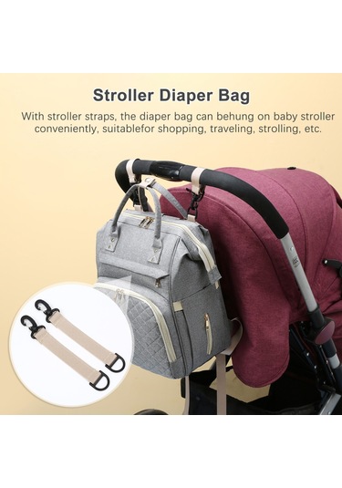 Vkemall Taşınabilir Bebek Bezi Çantası Sırt Çantası Büyük Kapasiteli Suya Daya