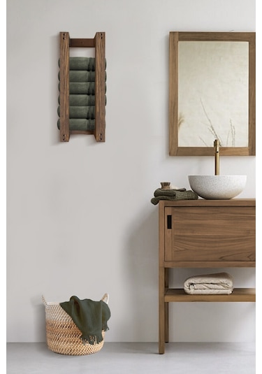 Ahşap Duvar Rafı/ Banyo Rafı/ Havluluk Çam 001