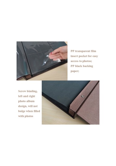 6 İnç 600 Yaprak Deri Kapak Fotoğraf Albümü Aile Fotoğraf Albümü Depolama Kitabı Siyah