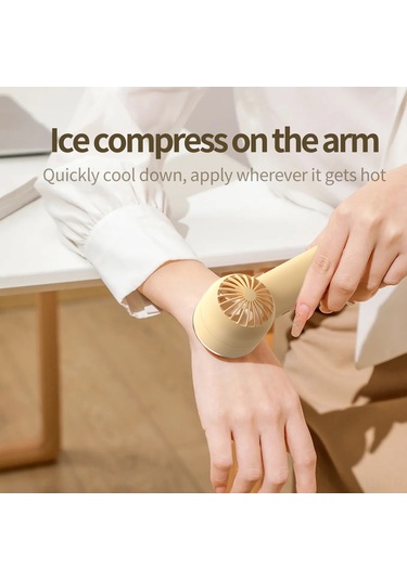 Springsun Usb Şarjlı Mini Fan, 3 Hızlı Soğutma, Dondurucu Mod, Telefon Tutucu, Taşınabilir Beyaz 1200mah Batarya Beyaz