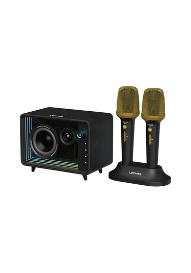 Lenyes S862 Su Geçirmez Mikrofonlu Çoklu Giriş Karaoke Bluetooth Hoparlör V5.3 120w Siyah