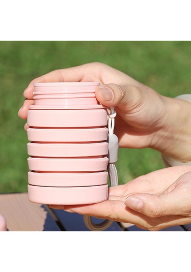 Suntek Dağcılık Kamp Seyahat Için Katlanabilir Su Şişesi Pembe