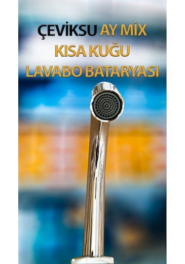 Ay Mix Kısa Kuğu Model Lavabo Bataryası Krom