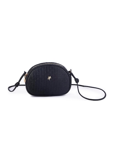 Nas Bag Kadın Mini Çapraz Hasır Görünümlü Çanta Siyah Hasır 21x16x8 Cm Siyah