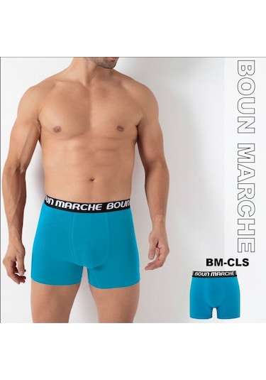 Boun Marche Erkek Boxer Likralı Premıum 6'lı Kutu Gloria Turkuaz