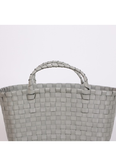 Sentetik Rattan Saksılık 32x28x33 Cm Gri
