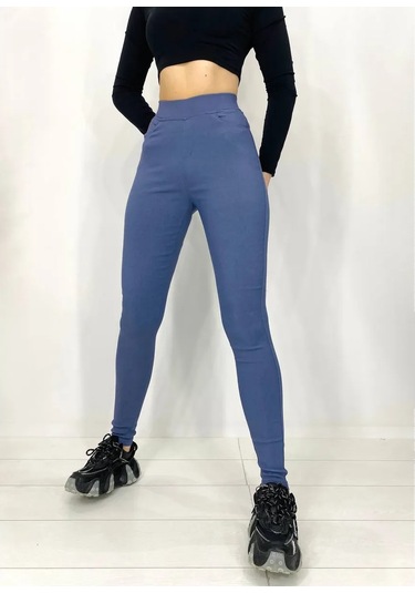 Natasha Beautıful Lastikli Jegging / Tüysüz 57213471 Açık Mavi